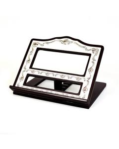 Table Top Shtender Wood and Silver Plated