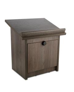 Table Top Wood Shtender with Combination Lock - Taupe
