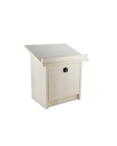 Table Top Wood Shtender with Combination Lock - White