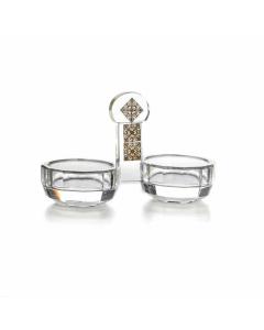 Crystal Open Salt & Pepper Cellars - Lace Design