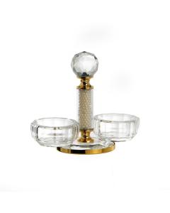 Crystal Salt Dish-Gold