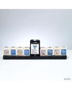 "Texting Menorah" - Hand Painted Ceramic,Color Box