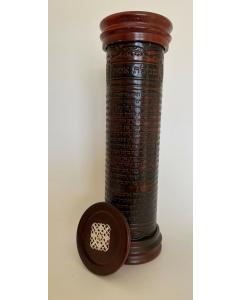 Antique Leather & Wood Megillah Holder 16"