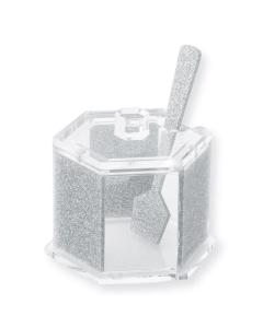 Lucite Honey Dish - Hexagon (Silver)