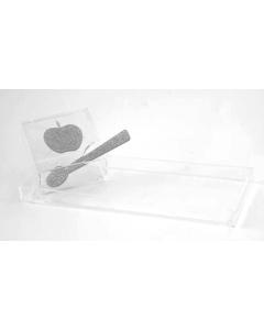 Lucite Honey Dish With Tray (Silver)