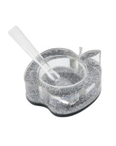 Apple-Shaped Lucite Honey Dish (Silver)