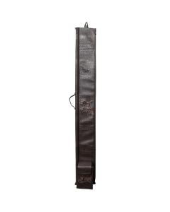 Leather Lulav & Esrog Holder - Chocolate Croc. w/  Brown & Beige Embroidery
