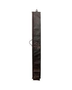 Leather Lulav/Esrog Holder - Brown Ostrich with  Brown & Beige Embroidery