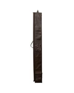 Leather Lulav/Esrog Holder - Brown Snake w/ Brown & Beige Embroidery