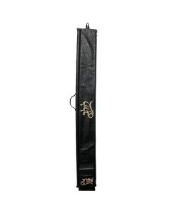 Leather Lulav/Esrog Holder - Black Riptide w/ Gold Embroidery