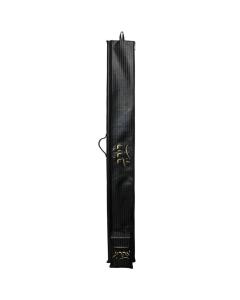 Leather Lulav/Esrog Holder - Black Cobblestone Weave  w/ Gold & Black Embroidery