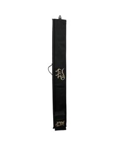 Leather Lulav/Esrog Holder - Black Fine Weave w/ Gold Embroidery