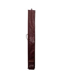 Leather Lulav/Esrog Holder - Cherry Maze Weave  w/ Red & Silver Embroidery