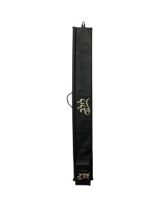 Leather Lulav/Esrog Holder - Black Twill Weave  w/ Gold Embroidery