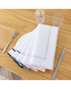 Poly Linen-Look Napkins w/ Embroidery Frame and Border  Design (12/pk)