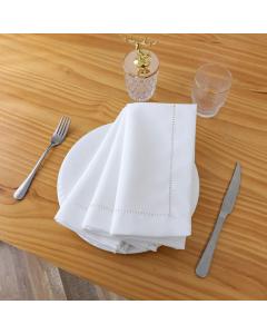 Poly Linen-Look Napkins w/ Hemstitch Trim Design (12/pk)