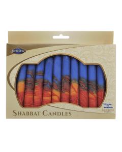 Safed Shabbat Candle - 12 Pack - Harmony Red/Blue