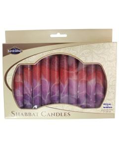Safed Shabbat Candle - 12 Pack - Fantasy Maroon