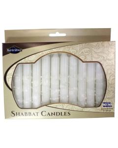 Safed Shabbat Candle - 12 Pack - White Drops