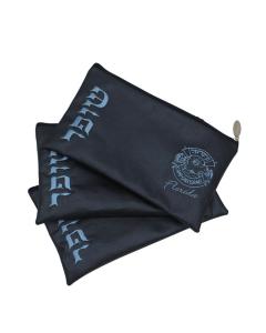 Navy Vinyl Shofar Bag with Light Blue Embroidery