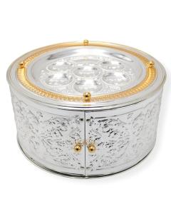 Seder Plate With 3 Tier Matzah Holder