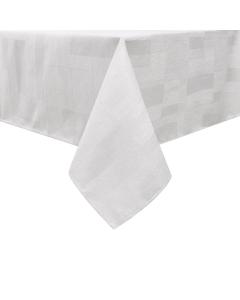 Jacquard Tablecloth with Rectangles Design- White/Silver  - 70" x 120"