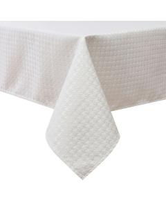 White Jacquard Tablecloth - Houndstooth