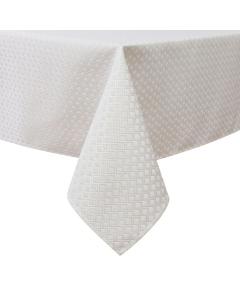White Jacquard Tablecloth - Geometric