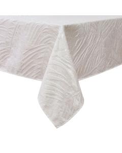 White Jacquard Tablecloth - Leaves