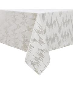 White Velvet Tablecloth - Dotted Gold Foil Print  - 70" x 120"