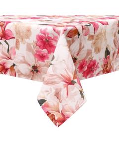 Poly Floral Tablecloth - Red Floral - 70" x 108"