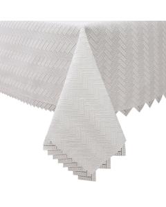 Lined White Lace Tablecloth - Chevron
