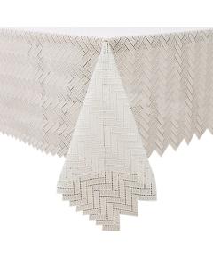 Unlined White Lace Tablecloth - Chevron
