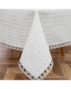 Tablecloth White Lace - Illusion - Unlined  (Images shown are lined)