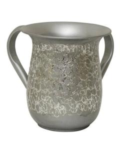 Stainless Steel Wash Cup with Abstract design in Silver