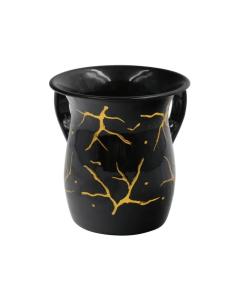 Stainless Steel Wash Cup - Black w/ Gold Painted Highlights