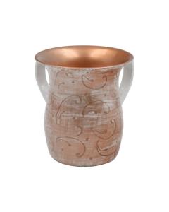 Stainless Steel Wash Cup - Swirl Design (Rose Gold/White)