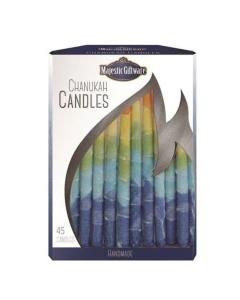 Chanukah Candles - Executive Collection - 45 Pack  - Blue/Yellow/Orange - 6"