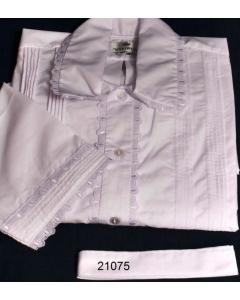 FULL CUSTOM DESIGNED KITTEL WITH PLEATS AND LACE /  TRADITIONAL ROUND LACE 2 TIMES 5 TUCKS