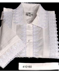 FULL CUSTOM DESIGNED KITTEL WITH PLEATS AND LACE / FULL LACE OF SMALL GRAPES