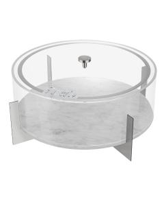 Matzah Box - Round MetaLucite Marble & Silver