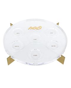 Seder Plate - MetaLucite White & Gold