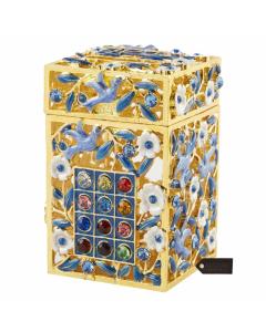 Hand-Painted Tzedakah Box with Flower & Dove Motif