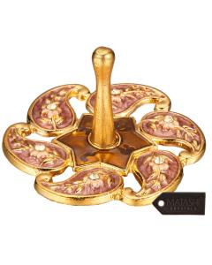 Hand-Painted Red Floral Spinning Dreidel