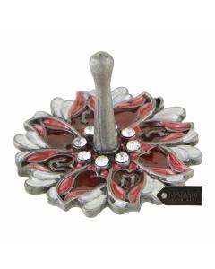 Hand-Painted Red & Grey Spinning Dreidel
