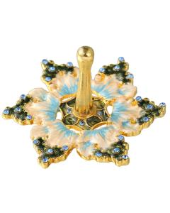 Hand-Painted Blue and Ivory Spinning Dreidel