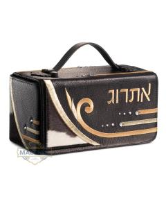 Hard Esrog Bag with Black & White Hair, Embroidery &  Crystals