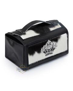 Soft Esrog Bag with Black & White Hair, Embroidery &  Crystals