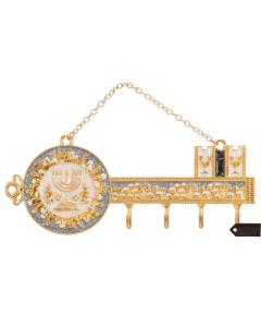 Grey and Ivory Enamel Decorative Hanging Wall Hooks