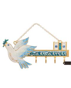 Blue and Ivory Enamel Decorative Hanging Wall Hooks
